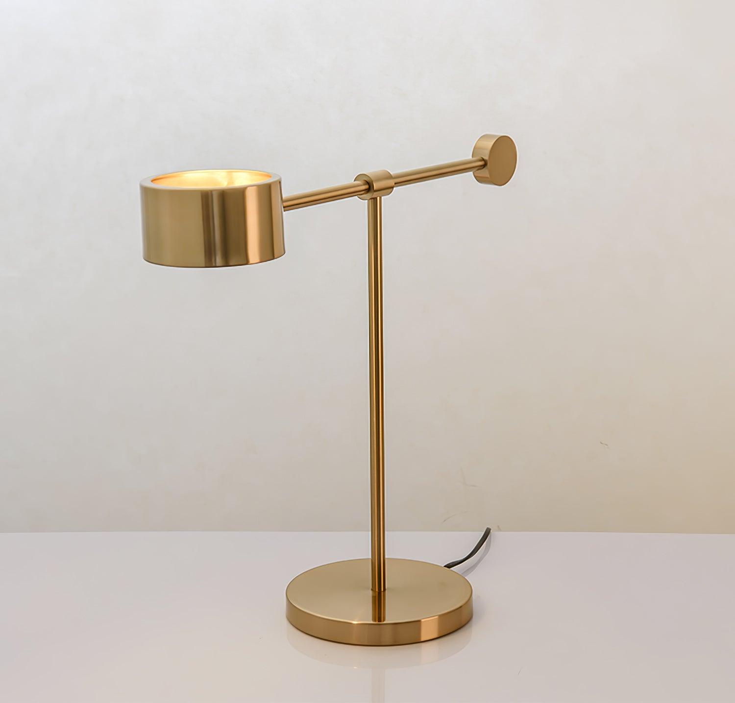 Modern Gold Metal Lever Desk Lamp for Office and Study Task Lighting