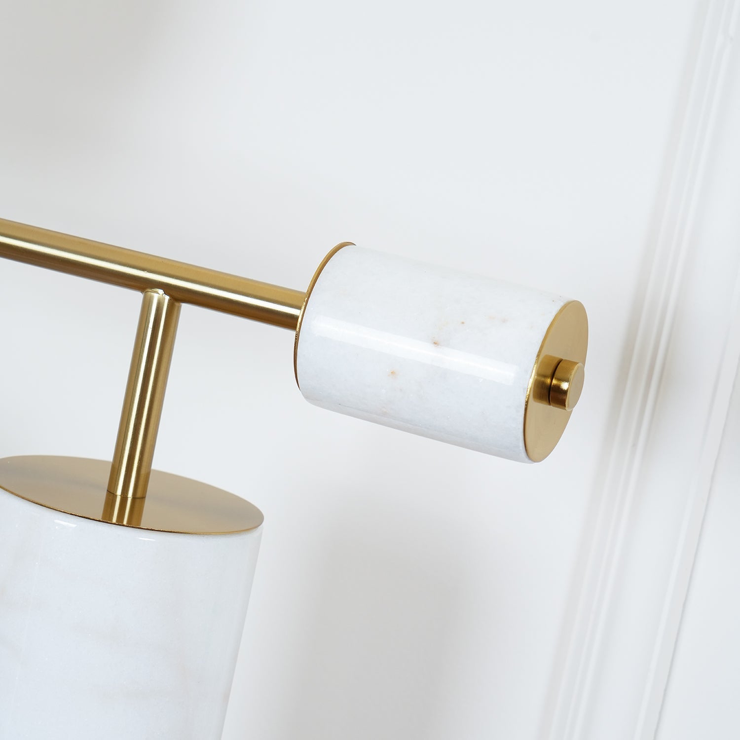 Lexi Contemporary Gold Marble Table Lamp with White Globe Glass Shade