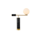 Lexi Contemporary Gold Marble Table Lamp with White Globe Glass Shade