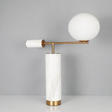 Lexi Contemporary Gold Marble Table Lamp with White Globe Glass Shade