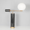 Lexi Contemporary Gold Marble Table Lamp with White Globe Glass Shade