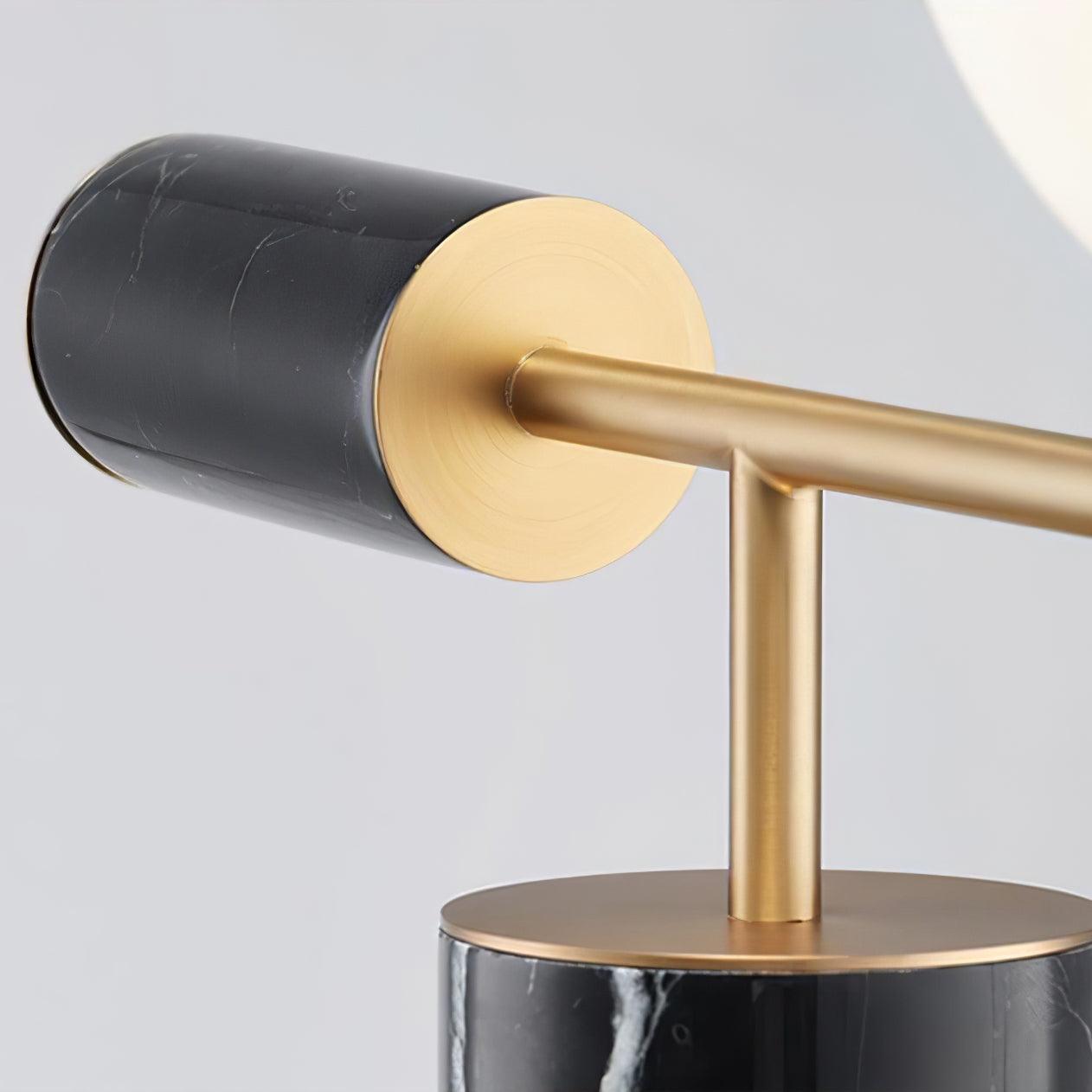 Lexi Contemporary Gold Marble Table Lamp with White Globe Glass Shade