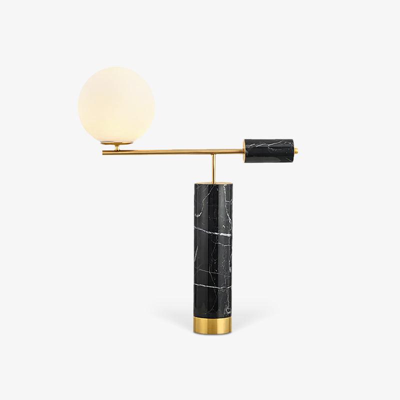 Lexi Contemporary Gold Marble Table Lamp with White Globe Glass Shade
