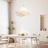 white-pleated-fabric-plug-in-pendant-light-gold-hardware-elegant-floral-hanging-lamp