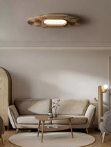 Modern Organic Wood LED Ceiling Lamp Minimalist Flush Mount Fixture