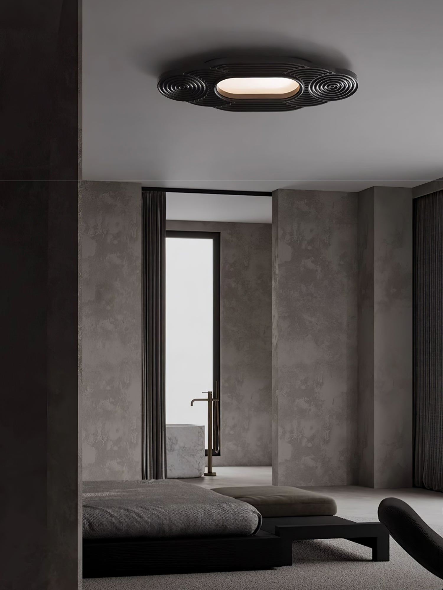 Modern Organic Wood LED Ceiling Lamp Minimalist Flush Mount Fixture