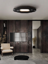 Modern Organic Wood LED Ceiling Lamp Minimalist Flush Mount Fixture