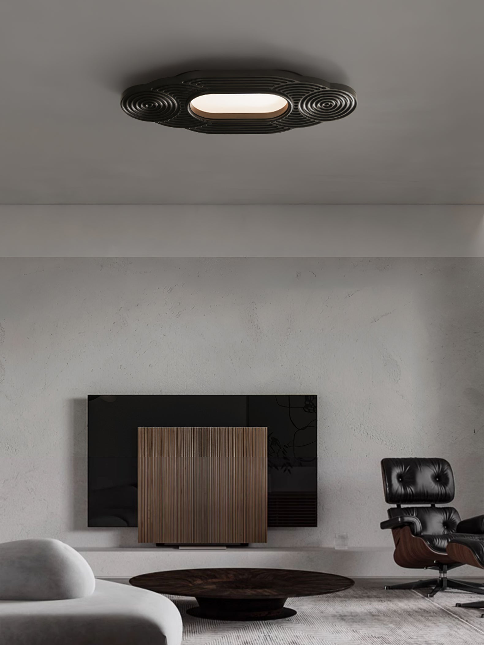 Modern Organic Wood LED Ceiling Lamp Minimalist Flush Mount Fixture