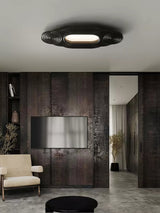 Modern Organic Wood LED Ceiling Lamp Minimalist Flush Mount Fixture