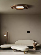 Modern Organic Wood LED Ceiling Lamp Minimalist Flush Mount Fixture