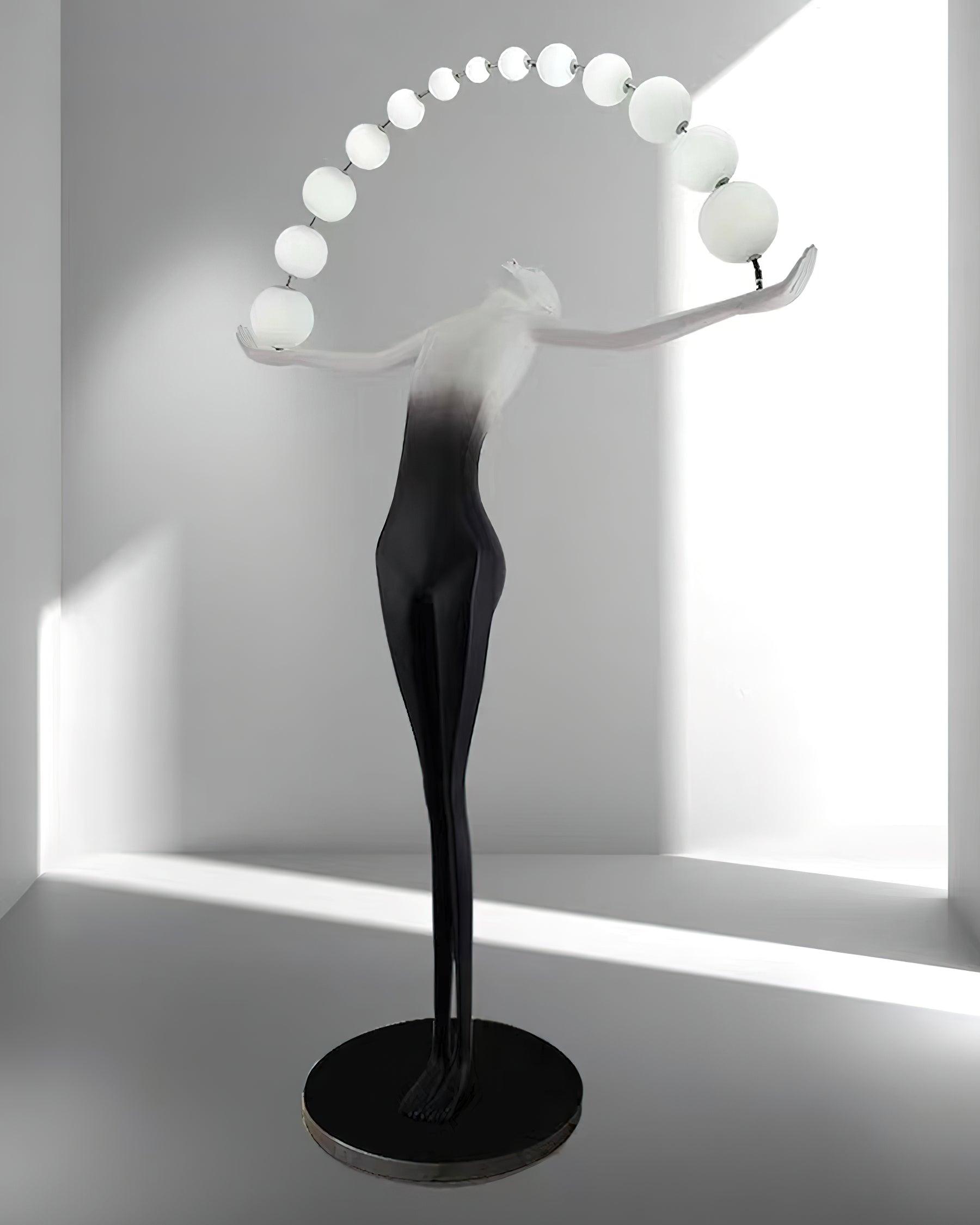 Modern Sculptural Statue of Liberty Floor Lamp with LED Arc Lighting for Living Room