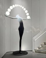 Modern Sculptural Statue of Liberty Floor Lamp with LED Arc Lighting for Living Room