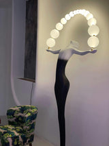 Modern Sculptural Statue of Liberty Floor Lamp with LED Arc Lighting for Living Room