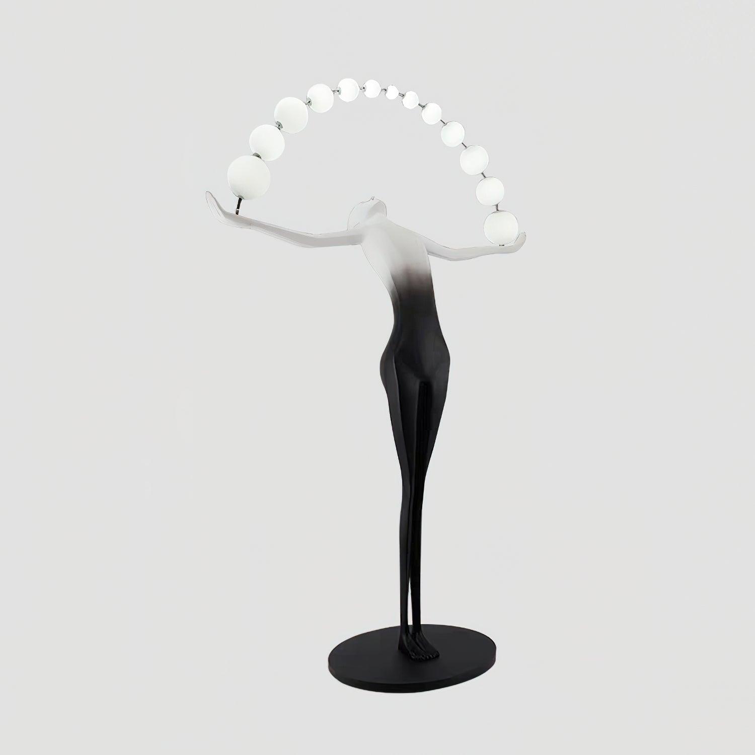 Modern Sculptural Statue of Liberty Floor Lamp with LED Arc Lighting for Living Room