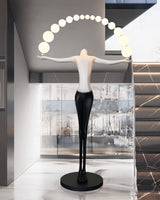 Modern Sculptural Statue of Liberty Floor Lamp with LED Arc Lighting for Living Room