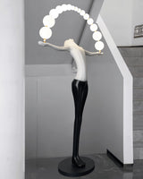 Modern Sculptural Statue of Liberty Floor Lamp with LED Arc Lighting for Living Room