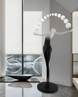 Modern Sculptural Statue of Liberty Floor Lamp with LED Arc Lighting for Living Room