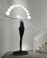 Modern Sculptural Statue of Liberty Floor Lamp with LED Arc Lighting for Living Room