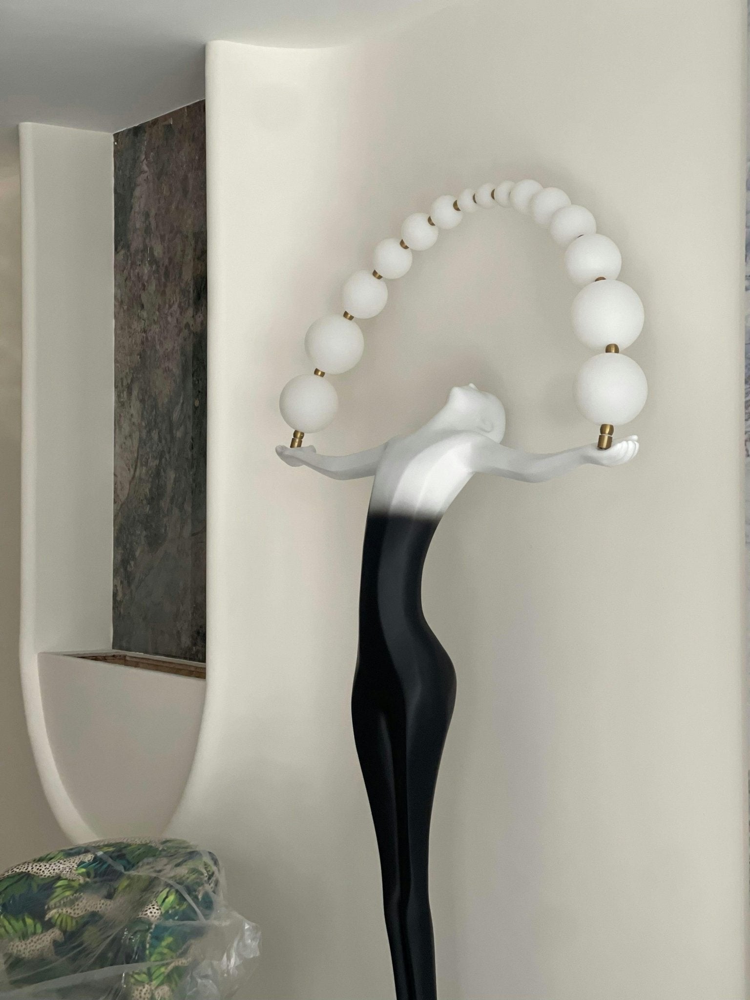 Modern Sculptural Statue of Liberty Floor Lamp with LED Arc Lighting for Living Room