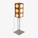 Vintage Photography Inspired Cherry Wood and Glass Cinematic Lightbox Floor Lamp