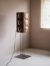 Vintage Photography Inspired Cherry Wood and Glass Cinematic Lightbox Floor Lamp