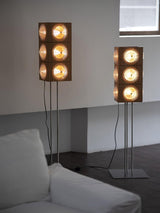 Vintage Photography Inspired Cherry Wood and Glass Cinematic Lightbox Floor Lamp