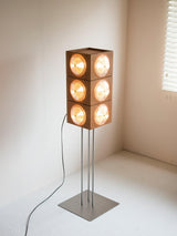 Vintage Photography Inspired Cherry Wood and Glass Cinematic Lightbox Floor Lamp