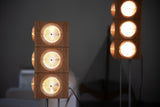 Vintage Photography Inspired Cherry Wood and Glass Cinematic Lightbox Floor Lamp