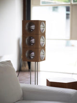 Vintage Photography Inspired Cherry Wood and Glass Cinematic Lightbox Floor Lamp