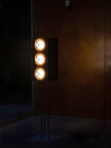 Vintage Photography Inspired Cherry Wood and Glass Cinematic Lightbox Floor Lamp