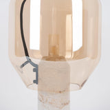 Modern Smoked Glass Lighthouse Table Lamp with Natural Marble Base and G9 LED Socket