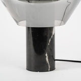 Modern Smoked Glass Lighthouse Table Lamp with Natural Marble Base and G9 LED Socket