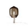 Modern Smoked Glass Lighthouse Table Lamp with Natural Marble Base and G9 LED Socket