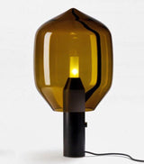 Modern Smoked Glass Lighthouse Table Lamp with Natural Marble Base and G9 LED Socket