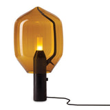 Modern Smoked Glass Lighthouse Table Lamp with Natural Marble Base and G9 LED Socket