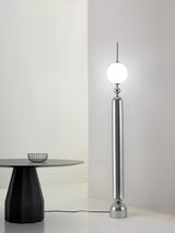 Modern Chrome Lightning Rod Floor Lamp with Slim Stainless Steel Body and Integrated LED