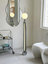 Modern Chrome Lightning Rod Floor Lamp with Slim Stainless Steel Body and Integrated LED