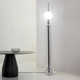 Modern Chrome Lightning Rod Floor Lamp with Slim Stainless Steel Body and Integrated LED