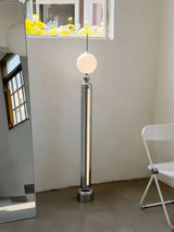 Modern Chrome Lightning Rod Floor Lamp with Slim Stainless Steel Body and Integrated LED