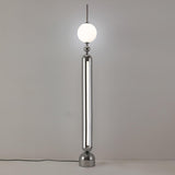 Modern Chrome Lightning Rod Floor Lamp with Slim Stainless Steel Body and Integrated LED