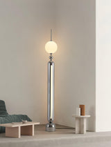 Modern Chrome Lightning Rod Floor Lamp with Slim Stainless Steel Body and Integrated LED