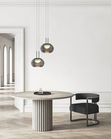 smoke-grey-wavy-glass-pendant-light-with-dual-layer-integrated-led