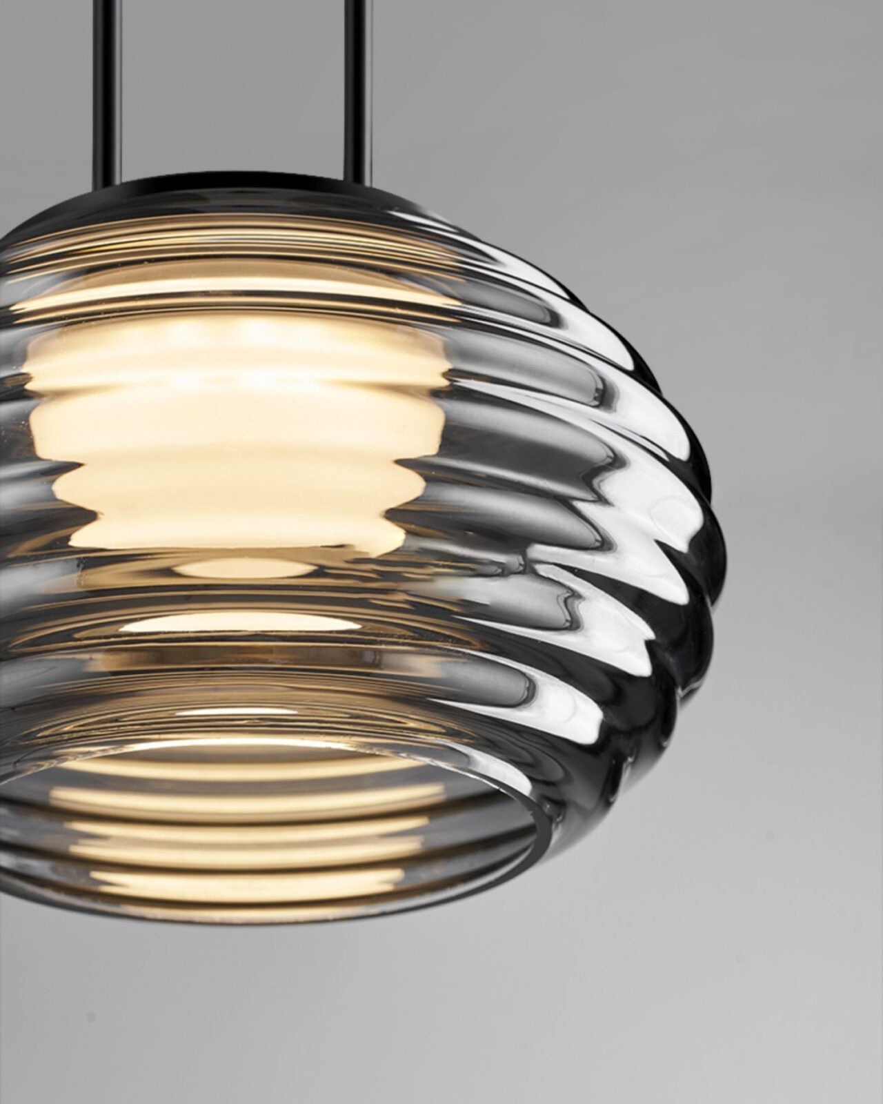 smoke-grey-wavy-glass-pendant-light-with-dual-layer-integrated-led