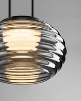 smoke-grey-wavy-glass-pendant-light-with-dual-layer-integrated-led