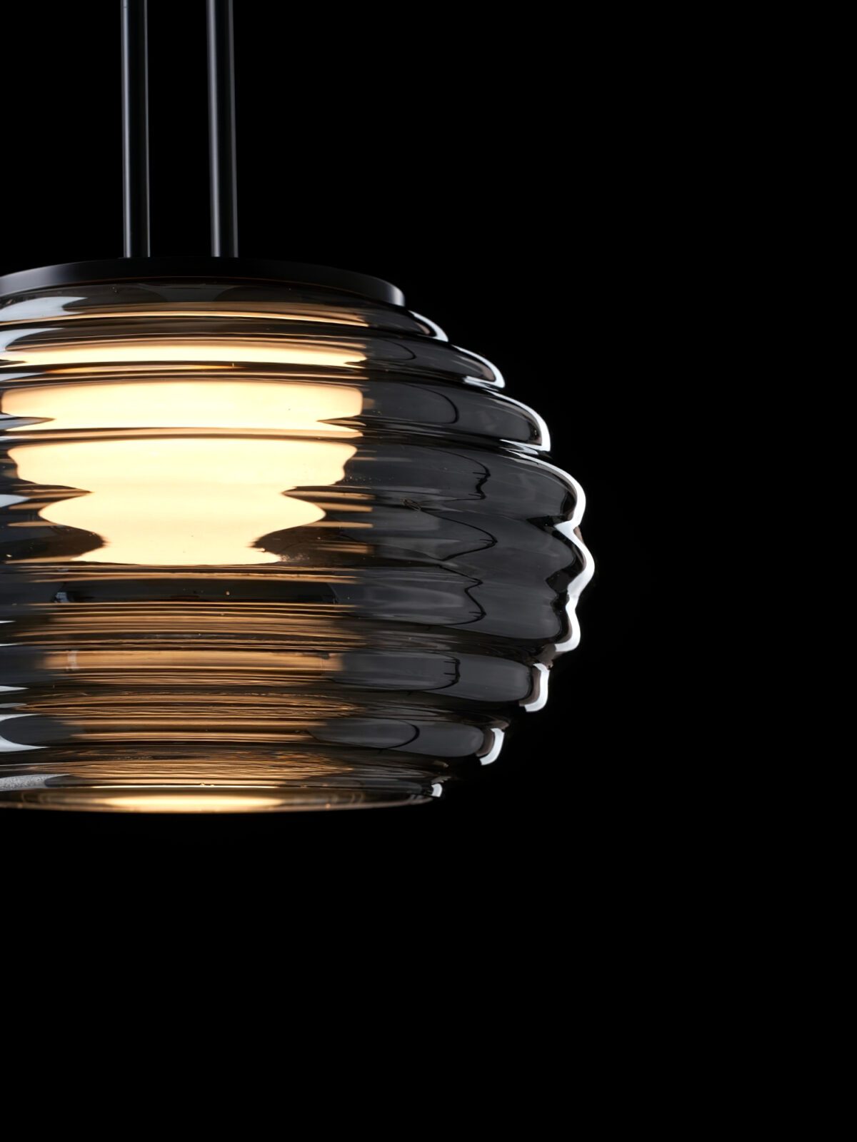 smoke-grey-wavy-glass-pendant-light-with-dual-layer-integrated-led