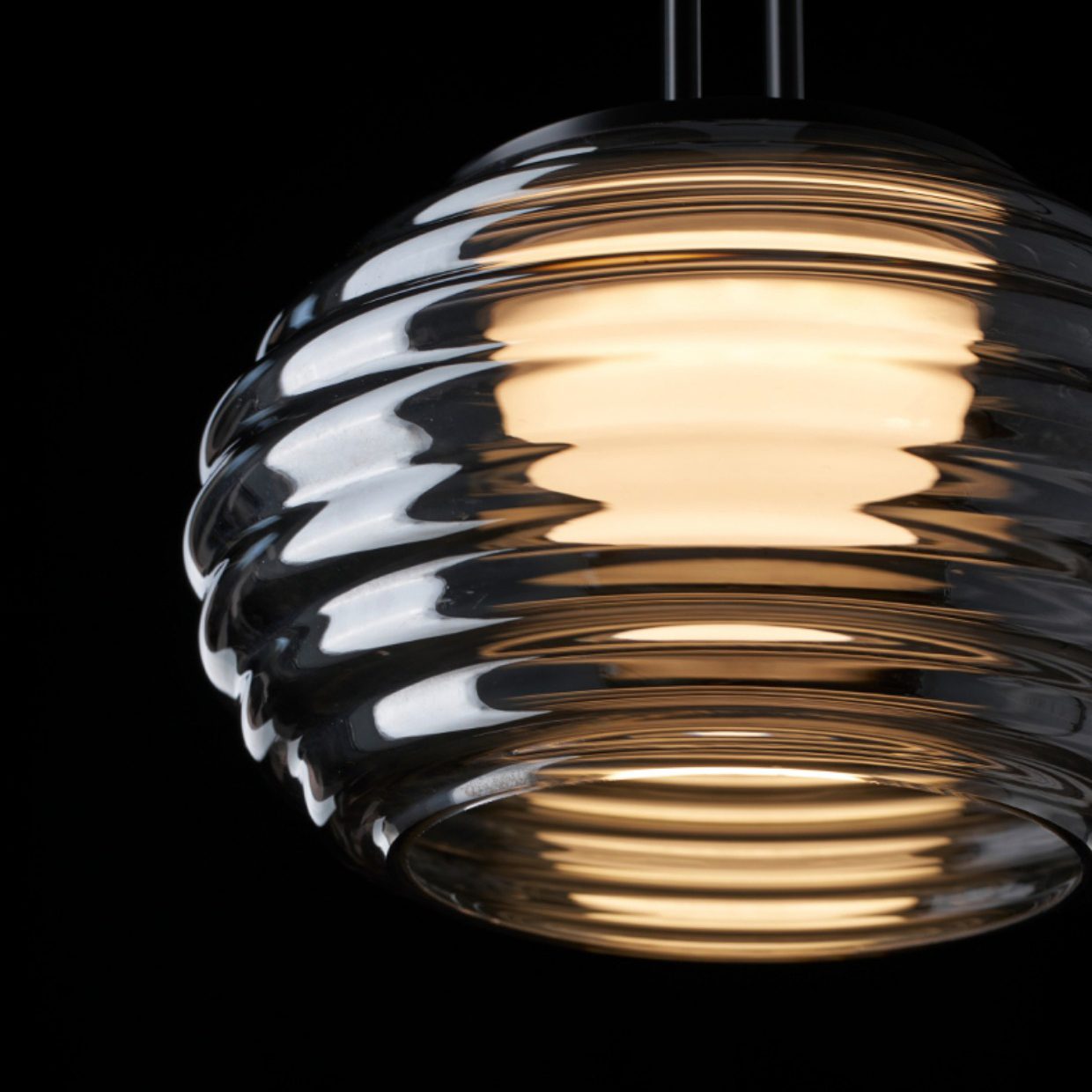 smoke-grey-wavy-glass-pendant-light-with-dual-layer-integrated-led