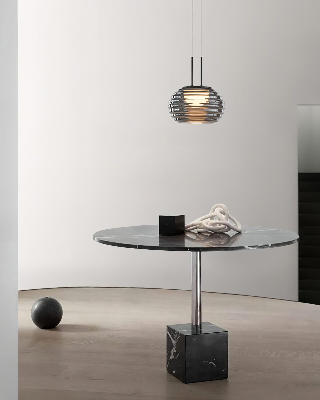 smoke-grey-wavy-glass-pendant-light-with-dual-layer-integrated-led