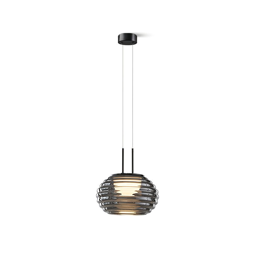 smoke-grey-wavy-glass-pendant-light-with-dual-layer-integrated-led