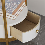 Lilah Modern Standing Lamp with Integrated End Table and Storage Shelf for Living Room