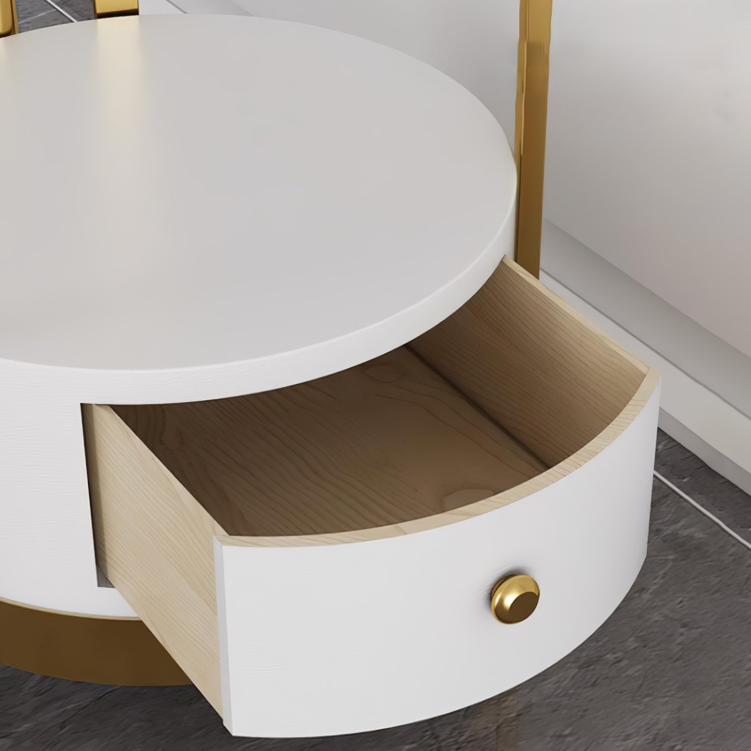 Lilah Modern Standing Lamp with Integrated End Table and Storage Shelf for Living Room